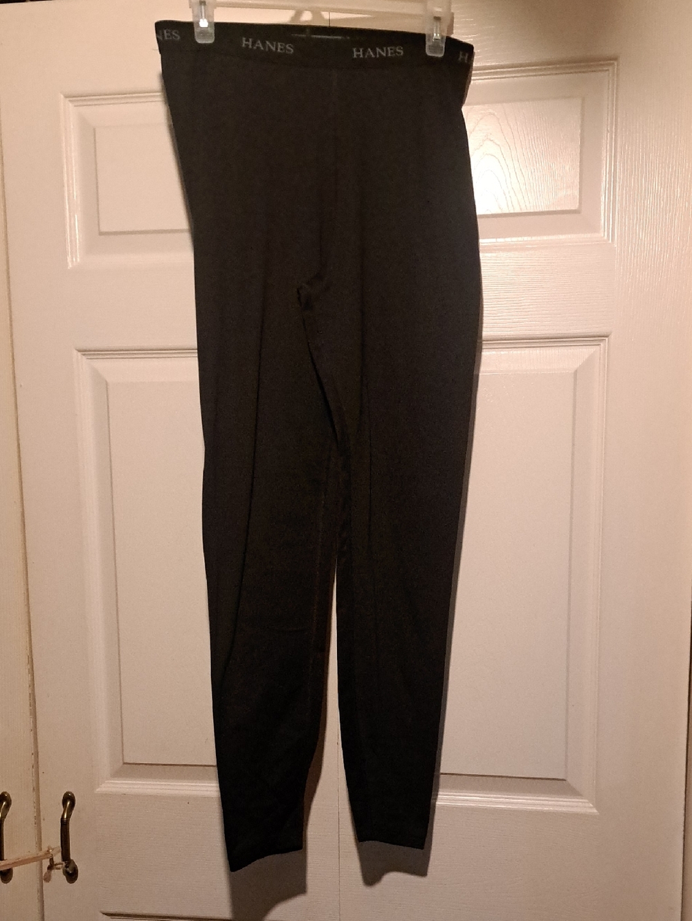Hanes Black Full-Length Leggings with Logo Elastic Waistband